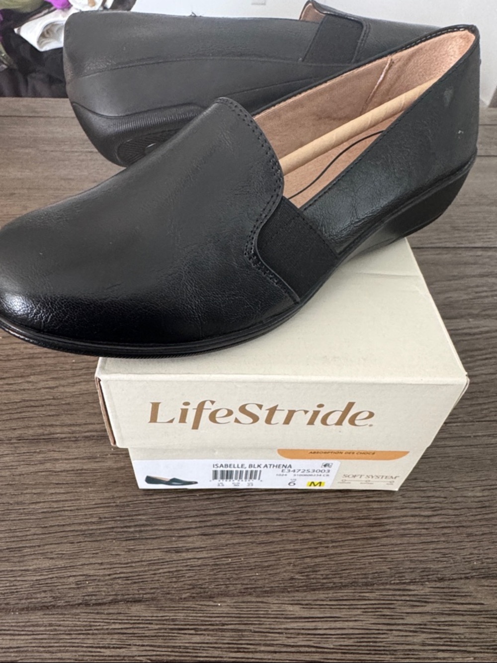 Life Stride Black Slip-On Comfort Loafers for Women